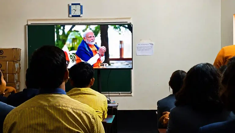Classroom Watching Televised Address